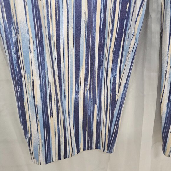 D & Co Blue Striped Beach Pants Wide Leg Boho 1XLT - Picture 4 of 9